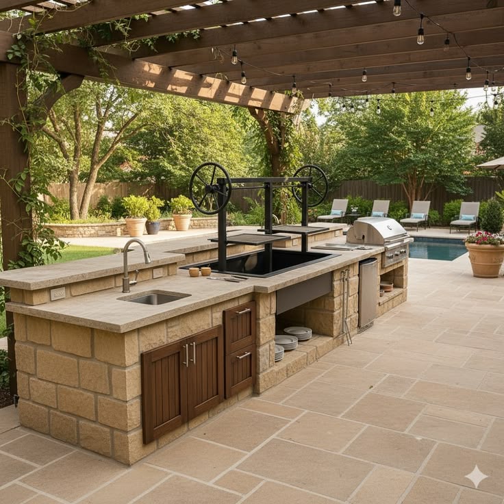outdoor kitchen installation